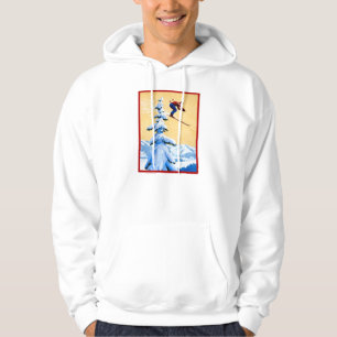 Vintage-poster, skijumper hoodie