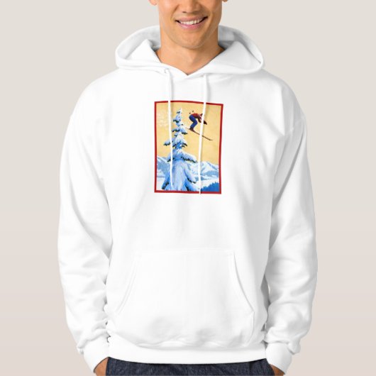 Vintage-poster, skijumper hoodie (Voorkant)