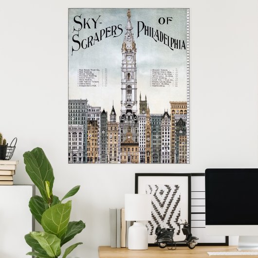 Vintage Poster - Sky Scrapers of Philadelphia (Thuiskantoor)