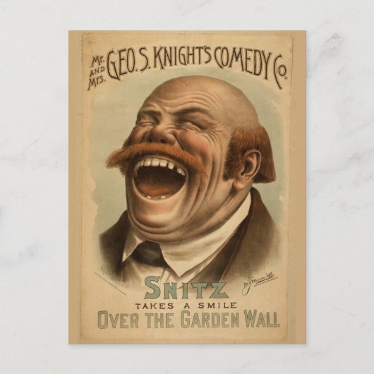 Vintage Poster: Snitz over de tuin Briefkaart (Voorkant)