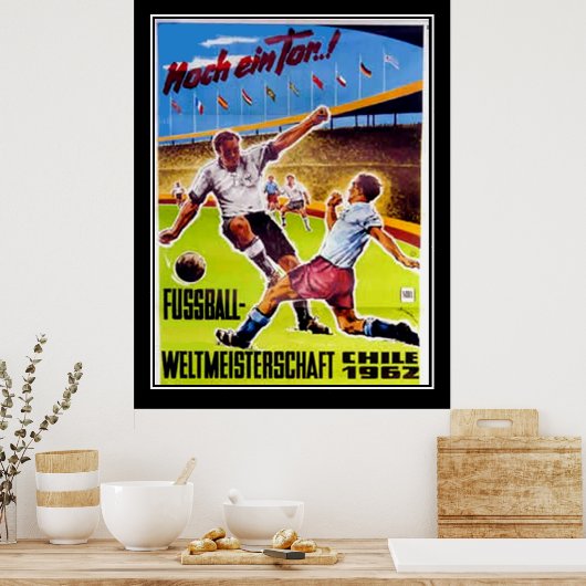 Vintage poster Soccer retro (Keuken)