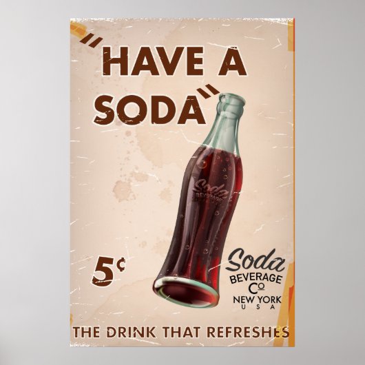 Vintage Poster Soda (Voorkant)