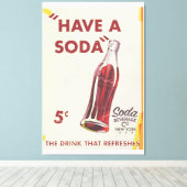 Vintage Poster Soda Canvas Afdruk (Insitu (Houten vloer))