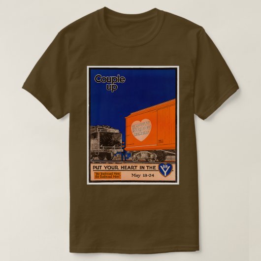 Vintage Poster spoorweg T-shirt (Design voorkant)