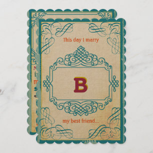 Vintage Poster Style Aqua Oranje Cranberry Yellow Kaart