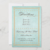 Vintage Poster Style Blue Wedding Invitation Kaart (Achterkant)