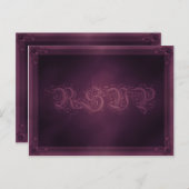 Vintage Poster Style Paars RSVP Briefkaart (Voorkant / Achterkant)