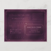 Vintage Poster Style Paars RSVP Briefkaart (Achterkant)