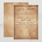 Vintage Poster Style Sepia DIY Weddenschap Kaart (Voorkant / Achterkant)