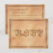 Vintage Poster Style Sepia RSVP Briefkaart (Voorkant / Achterkant)
