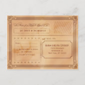 Vintage Poster Style Sepia RSVP Briefkaart (Achterkant)