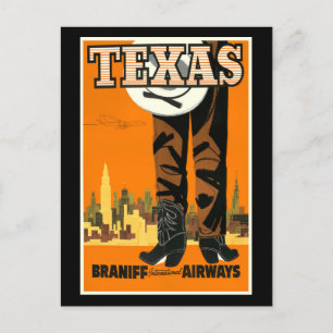 Vintage-poster - Texas Briefkaart