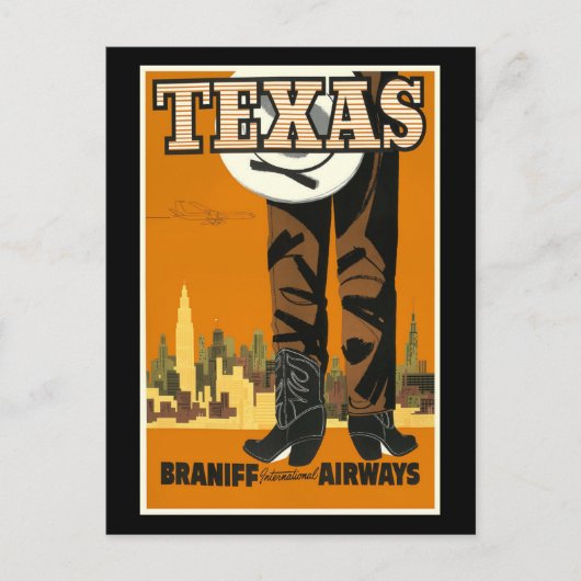 Vintage-poster - Texas Briefkaart (Voorkant)