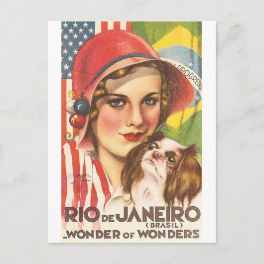 Vintage Poster toerisme Rio de Janeiro Briefkaart (Voorkant)