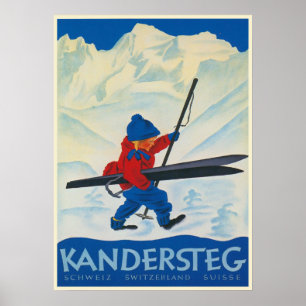 Vintage Poster uit de Zwitserse Alpen