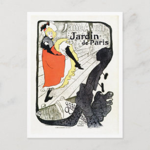Vintage poster van de cancan van DE Toulouse Briefkaart