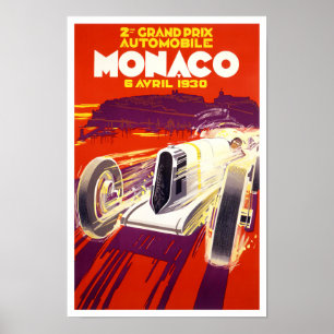 vintage Poster van de Grote Prijs van Monaco van 1