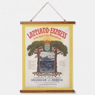 Vintage Poster van de Lappland-Express trein Hangend Wandkleed