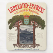 Vintage Poster van de Lappland-Express trein Muismat (Voorkant)