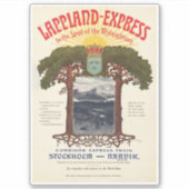 Vintage Poster van de Lappland-Express trein Sticker (Voorkant)