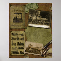 Vintage Poster van de locomotief