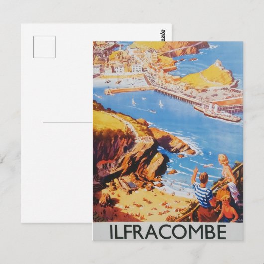 Vintage poster van Ilfracombe Briefkaart (Voorkant / Achterkant)