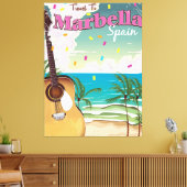 Vintage poster van Marbella Canvas Afdruk (Insitu (Woonkamer))
