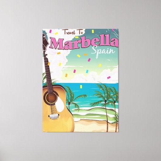 Vintage poster van Marbella Canvas Afdruk (Voorkant)