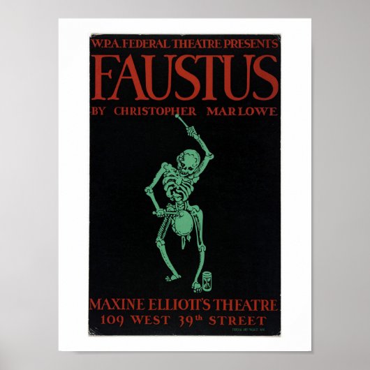 Vintage poster van Marlowe's Doctor Faustus (Voorkant)