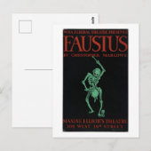Vintage poster van Marlowe's Doctor Faustus Briefkaart (Voorkant / Achterkant)
