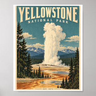 Vintage poster van Yellowstone National Park