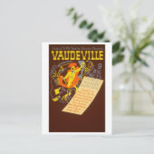 Vintage Poster Vaudeville Illustration Briefkaart (Staand voorkant)