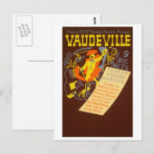 Vintage Poster Vaudeville Illustration Briefkaart (Voorkant / Achterkant)