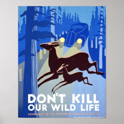 Vintage Poster - Vermoord onze wilde dieren niet (Voorkant)