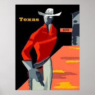 Vintage-poster voor Austin, Texas Poster