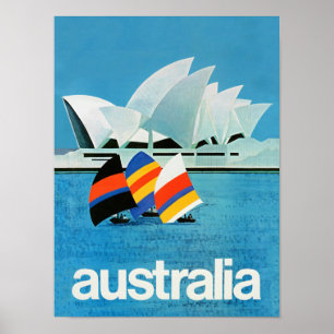 Vintage-poster voor Australië Poster