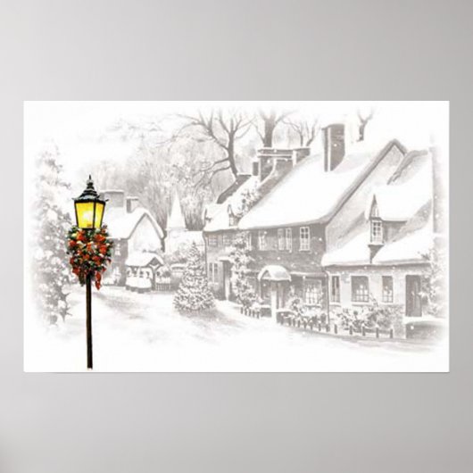 Vintage-Poster voor kerstmis Poster (Voorkant)