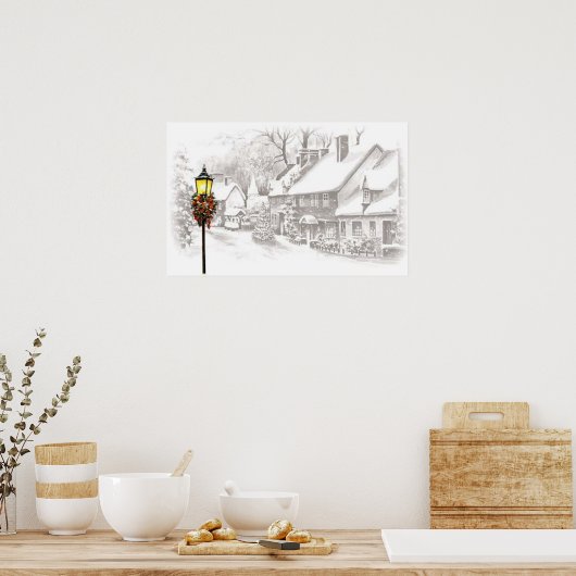 Vintage-Poster voor kerstmis Poster (Keuken)