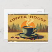 Vintage poster voor koffiehuis briefkaart (Voorkant / Achterkant)