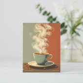 Vintage poster voor koffiehuis briefkaart (Staand voorkant)