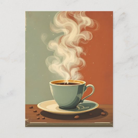 Vintage poster voor koffiehuis briefkaart (Voorkant)