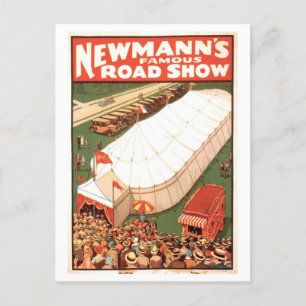 Vintage Poster voor Newmann's Road Show Circus Briefkaart