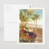 Vintage Poster voor Nice, Frankrijk Briefkaart (Voorkant / Achterkant)