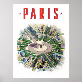 Vintage-poster voor Parijs Poster