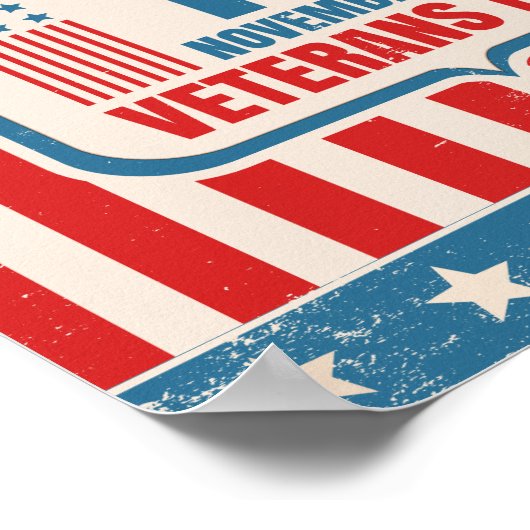 Vintage poster voor Veteranendag (Hoek)