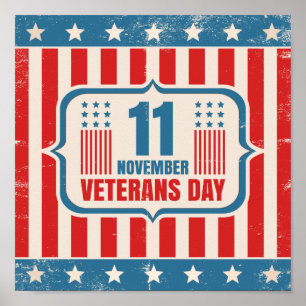 Vintage poster voor Veteranendag