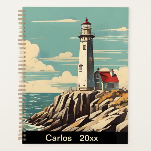 Vintage Poster Vuurtoren Planner (Voorkant)