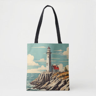 Vintage Poster Vuurtoren Tote Bag
