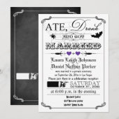 Vintage Poster Wedding Invite - Halloween, Paars Kaart (Voorkant / Achterkant)
