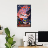 Vintage Posterprint Caraïben Poster (Thuiskantoor)
